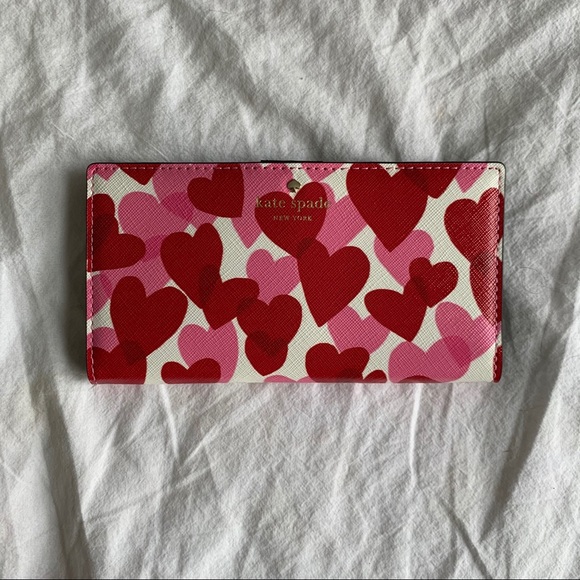 kate spade Handbags - Kate Spade Slim Bifold Wallet, Heart Design
